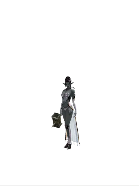 Big Hammer on a female Dark Elf, front view
