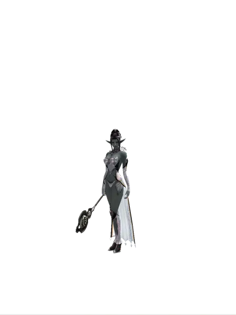 Bonebreaker on a female Dark Elf, front view