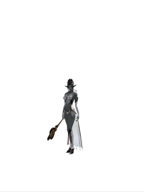 Club of Nature on a female Dark Elf, front view