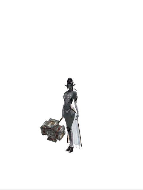 Dynasty Cudgel on a female Dark Elf, front view