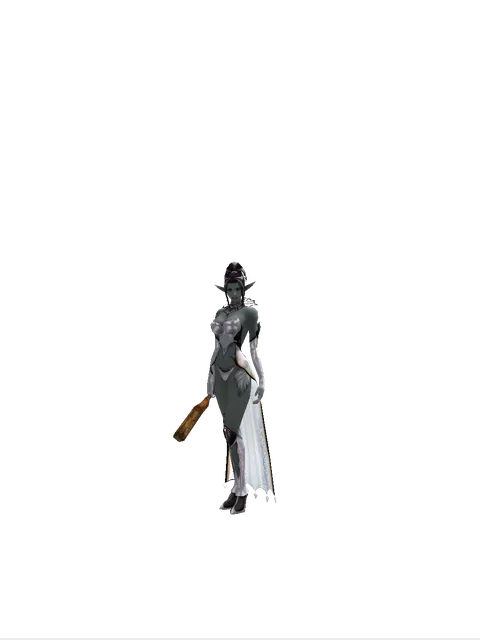 Guild Member's Club on a female Dark Elf, front view