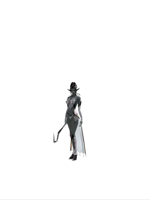 Heavy Chisel on a female Dark Elf, front view