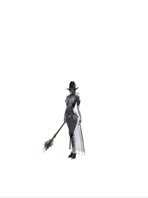Icarus Hall on a female Dark Elf, front view