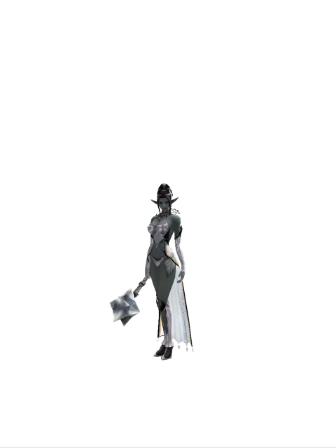 Meteor Shower on a female Dark Elf, front view