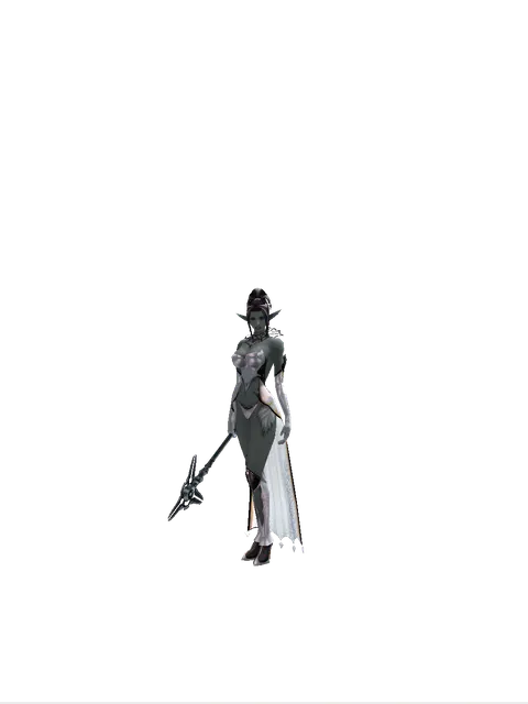 Stick of Eternity on a female Dark Elf, front view