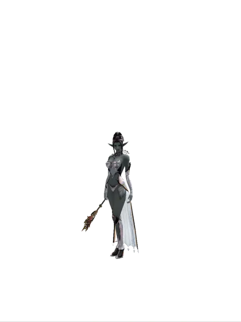 Vesper Mage Blunt on a female Dark Elf, front view