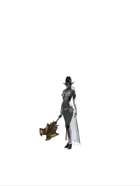 Yaksa Mace on a female Dark Elf, front view