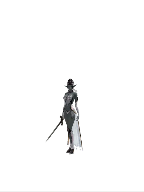 Blood Saber on a female Dark Elf, front view