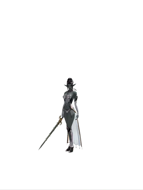 Icarus Sawsword on a female Dark Elf, front view