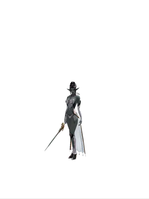 Icarus Spirit on a female Dark Elf, front view