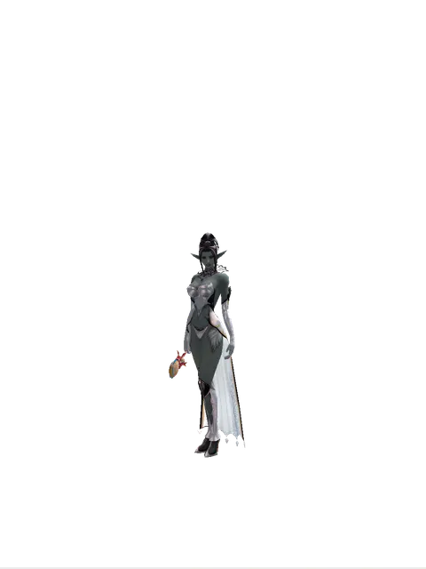Pig Lollipop on a female Dark Elf, front view