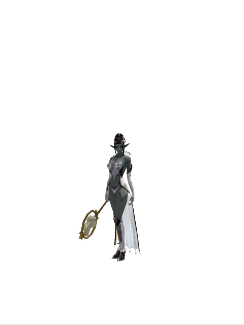 Scissors Stick - 30-day limited period on a female Dark Elf, front view