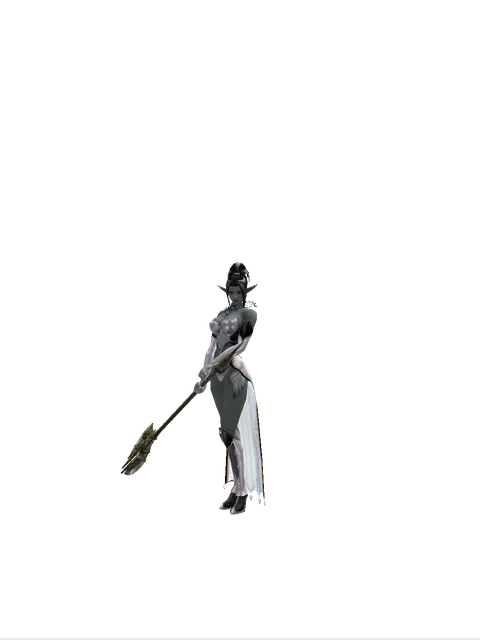 Behemoth's Tuning Fork on a female Dark Elf, front view