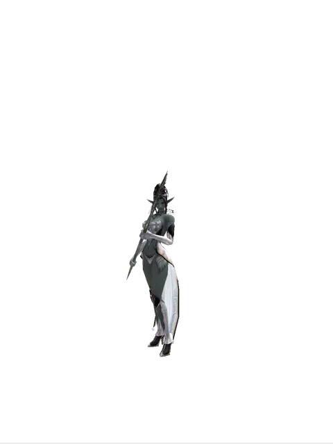 Branch of the Mother Tree on a female Dark Elf, front view