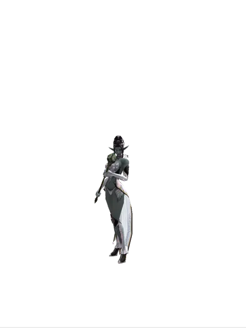 Deadman's Staff on a female Dark Elf, front view