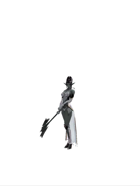 Doom Crusher on a female Dark Elf, front view