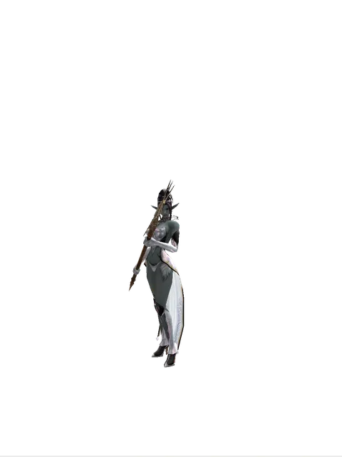 Imperial Staff on a female Dark Elf, front view