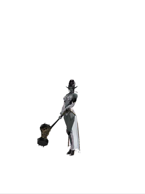 Infinity Crusher on a female Dark Elf, front view