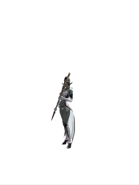 Infinity Scepter on a female Dark Elf, front view