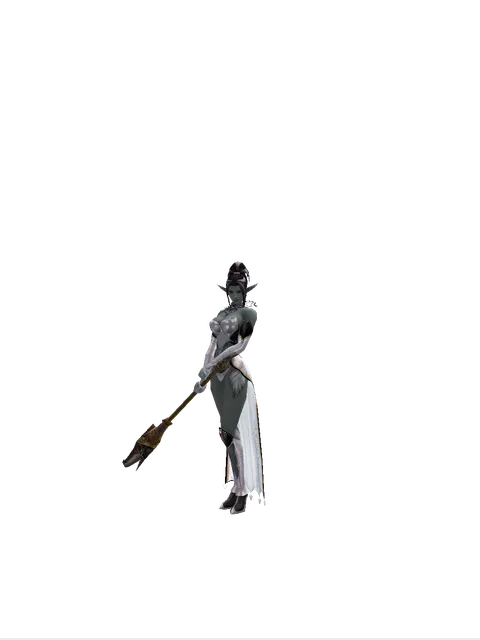 Karik Horn on a female Dark Elf, front view