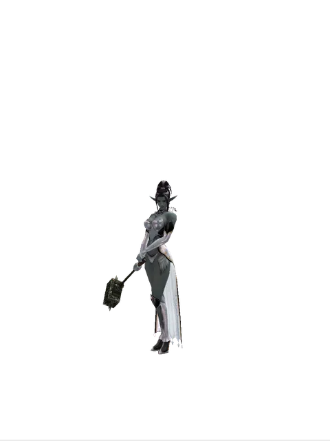 Pa'agrian Hammer on a female Dark Elf, front view