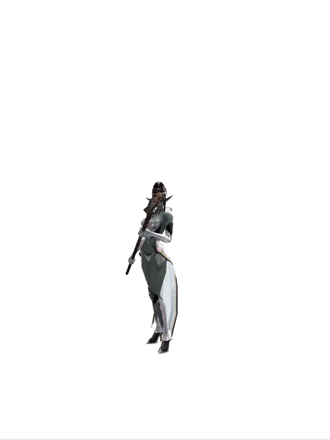 Staff of Sentinel on a female Dark Elf, front view