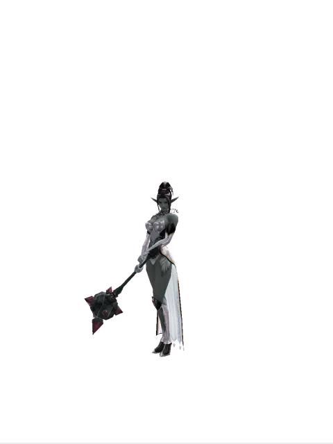 Star Buster on a female Dark Elf, front view
