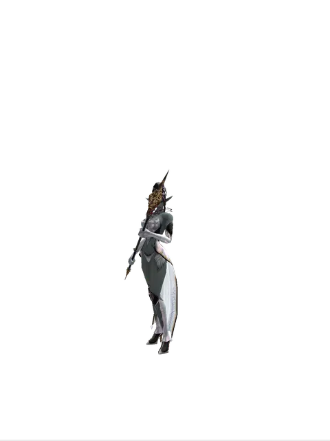 Vesper Staff on a female Dark Elf, front view