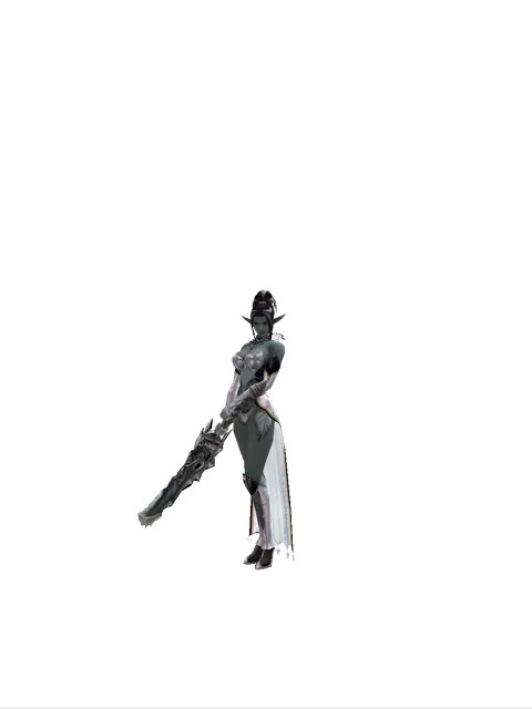 Dragon Slayer on a female Dark Elf, front view