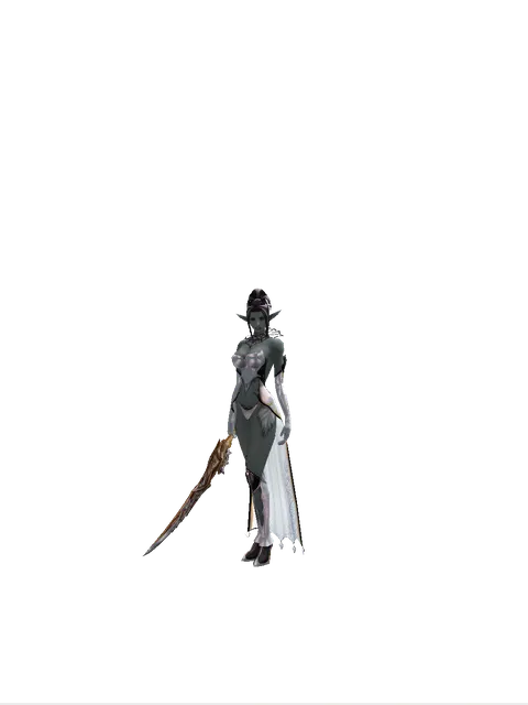 Themis' Tongue on a female Dark Elf, front view