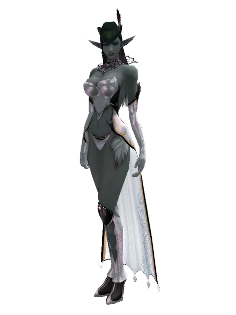 Dapper Cap on a female Dark Elf, front view