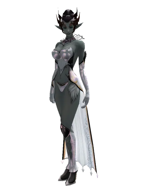 Demon Circlet on a female Dark Elf, front view