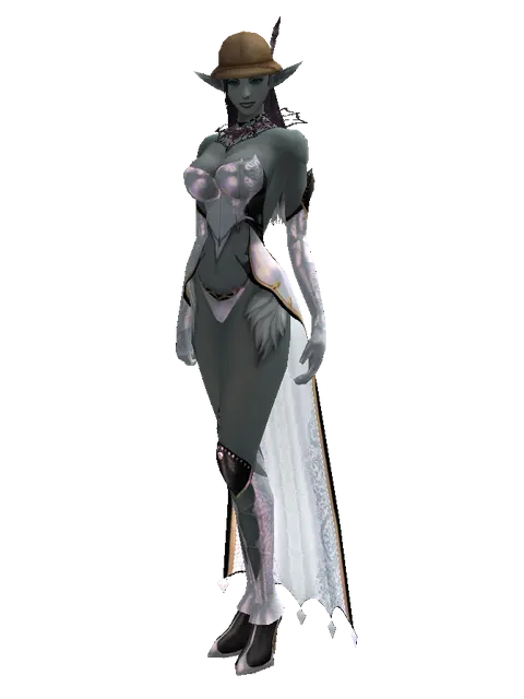 Explorer Hat on a female Dark Elf, front view