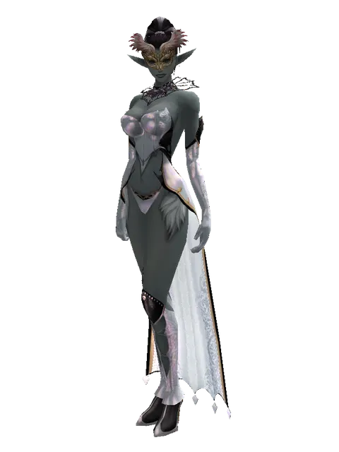 Medieval Party Mask on a female Dark Elf, front view