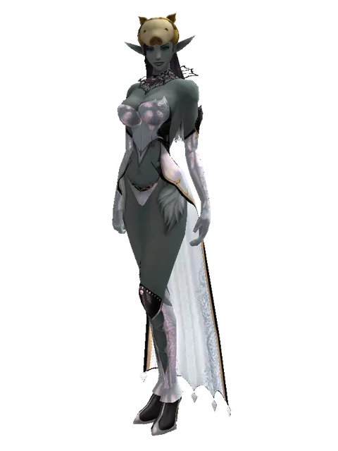 Piggy Hat on a female Dark Elf, front view
