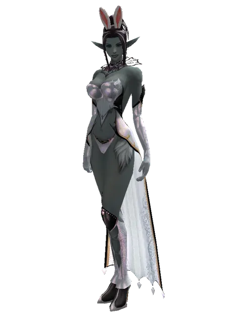 Rabbit Ears on a female Dark Elf, front view