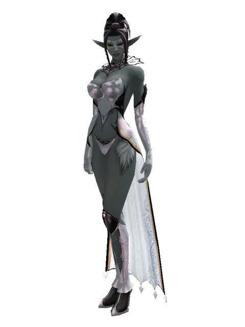 Sayha's White Mask on a female Dark Elf, front view
