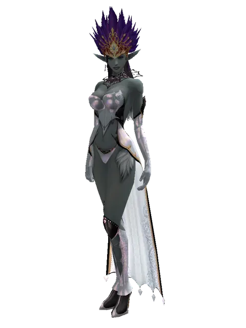 Sophisticated Carnival Hat (?) on a female Dark Elf, front view