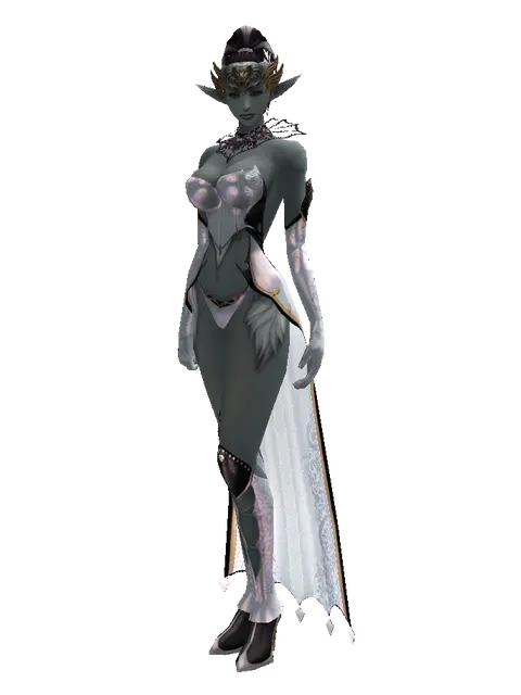 Goddard Circlet of Struggle (?) on a female Dark Elf, front view