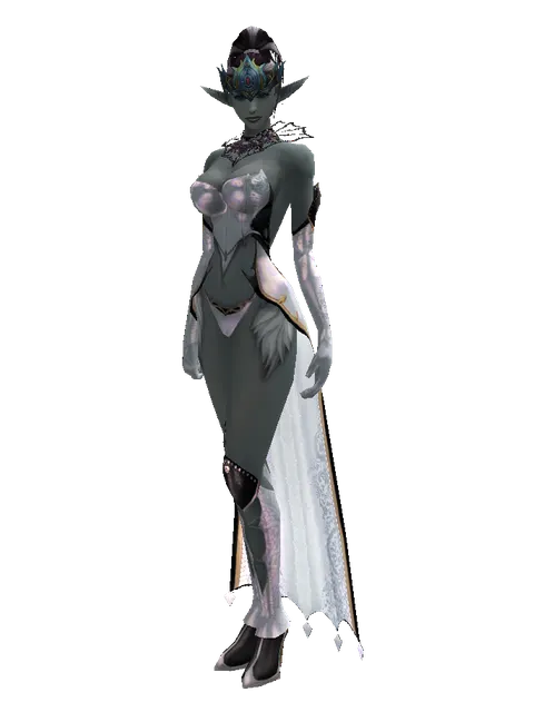 Innadril Circlet of the Marksman (?) on a female Dark Elf, front view