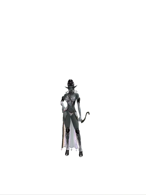 Composite Bow on a female Dark Elf, front view