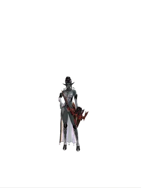 Draconic Bow on a female Dark Elf, front view
