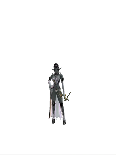 Elemental Bow on a female Dark Elf, front view