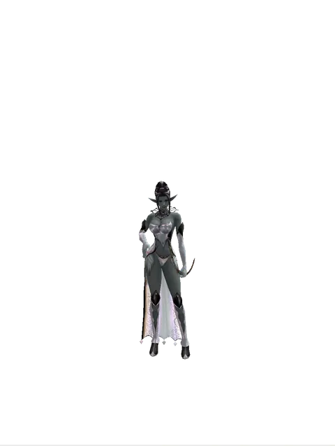 Forest Bow on a female Dark Elf, front view