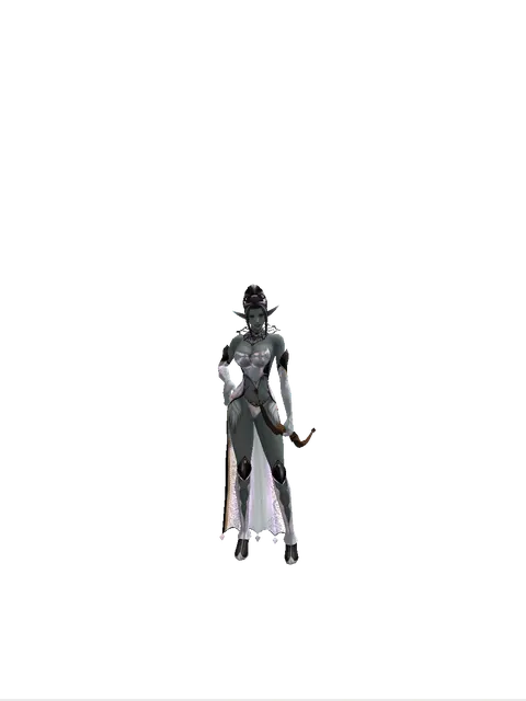 Guard's Bow on a female Dark Elf, front view