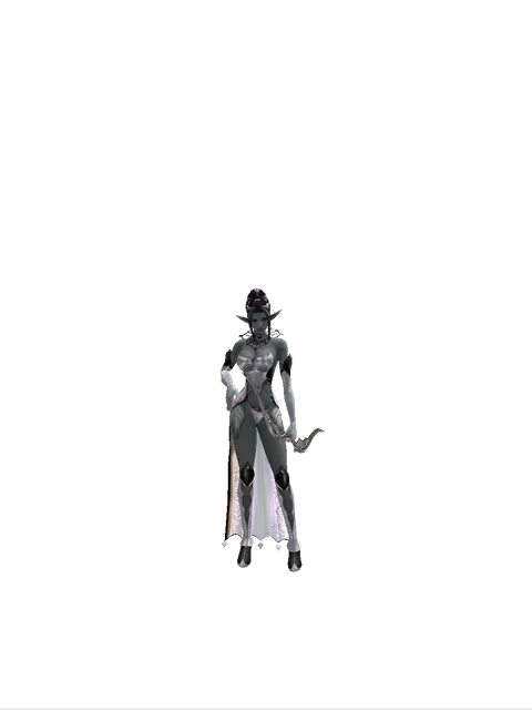 Long Bow on a female Dark Elf, front view