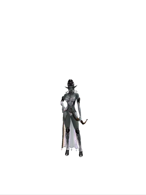 Neti's Bow on a female Dark Elf, front view