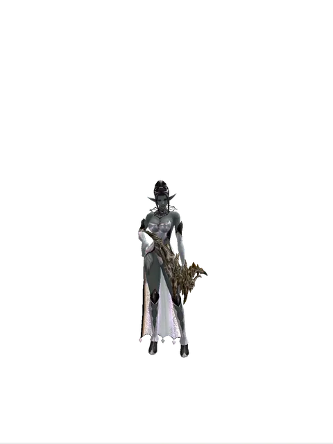 Shyeed's Bow on a female Dark Elf, front view