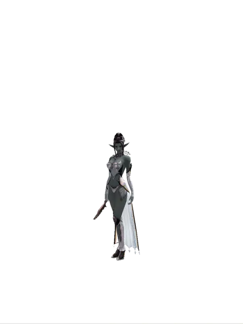 Bloody Orchid on a female Dark Elf, front view