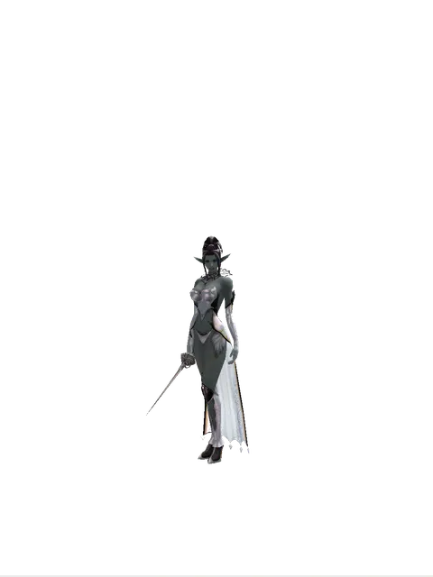 Cursed Maingauche on a female Dark Elf, front view